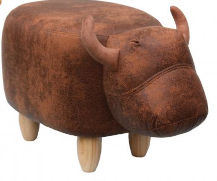 Leather cow footstool deals