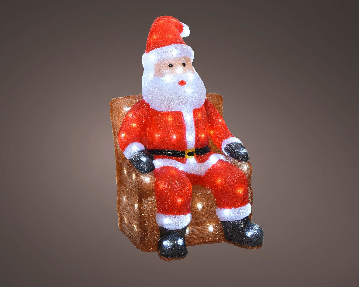 LED Acrylic Sitting Santa- Cool White – Coletta & Tyson Garden Centre