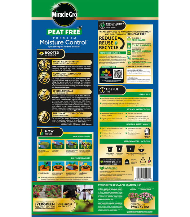 Miraclegro Peat Free moisture control compost 40Ltr — Coletta & Tyson